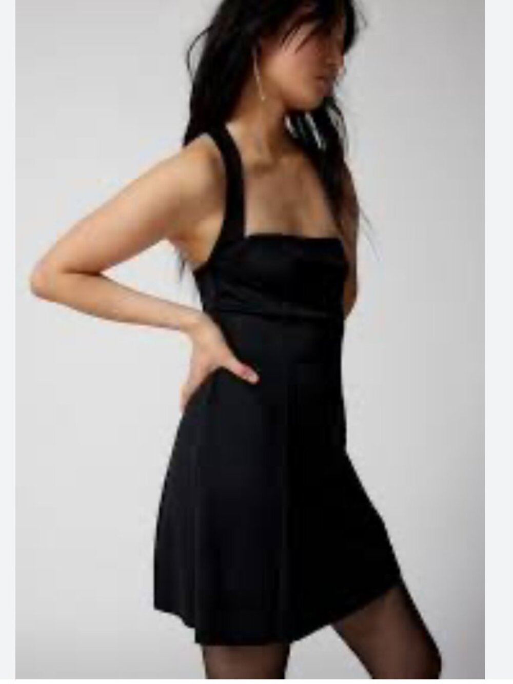 Urban Outfitters Tibby strappy-back black mini dress size small